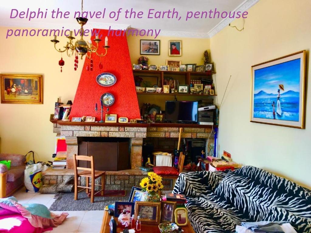 Apartmán Delphi Celebrity V I P The Navel Of The Earth, Center-Delphi-Penthouse Galaxy&Sky Panoramic View, Harmony&Yoga Exteriér fotografie