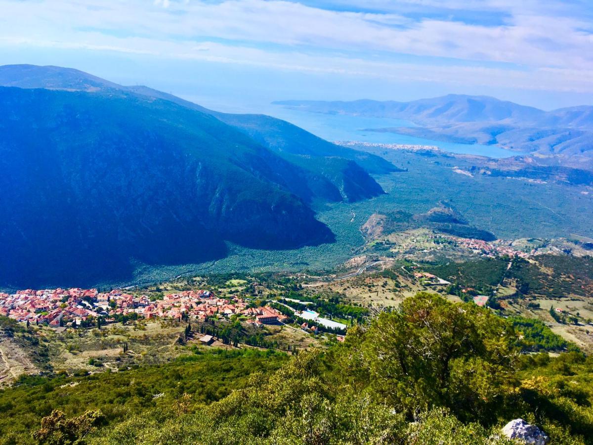 Apartmán Delphi Celebrity V I P The Navel Of The Earth, Center-Delphi-Penthouse Galaxy&Sky Panoramic View, Harmony&Yoga Exteriér fotografie