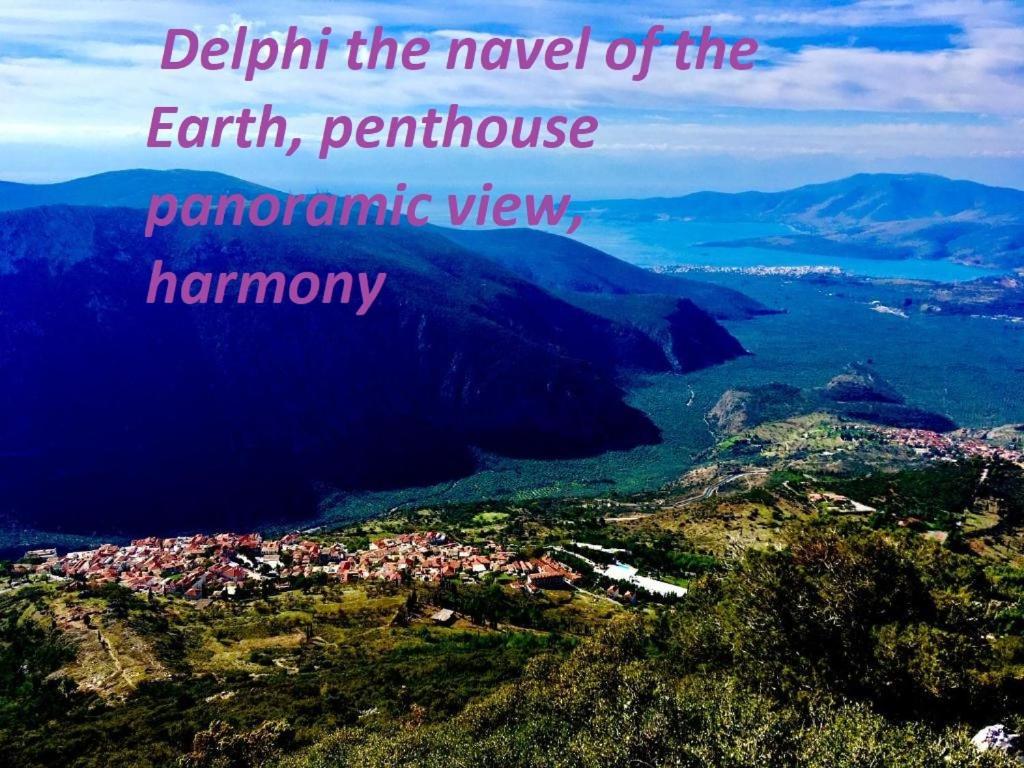 Apartmán Delphi Celebrity V I P The Navel Of The Earth, Center-Delphi-Penthouse Galaxy&Sky Panoramic View, Harmony&Yoga Exteriér fotografie